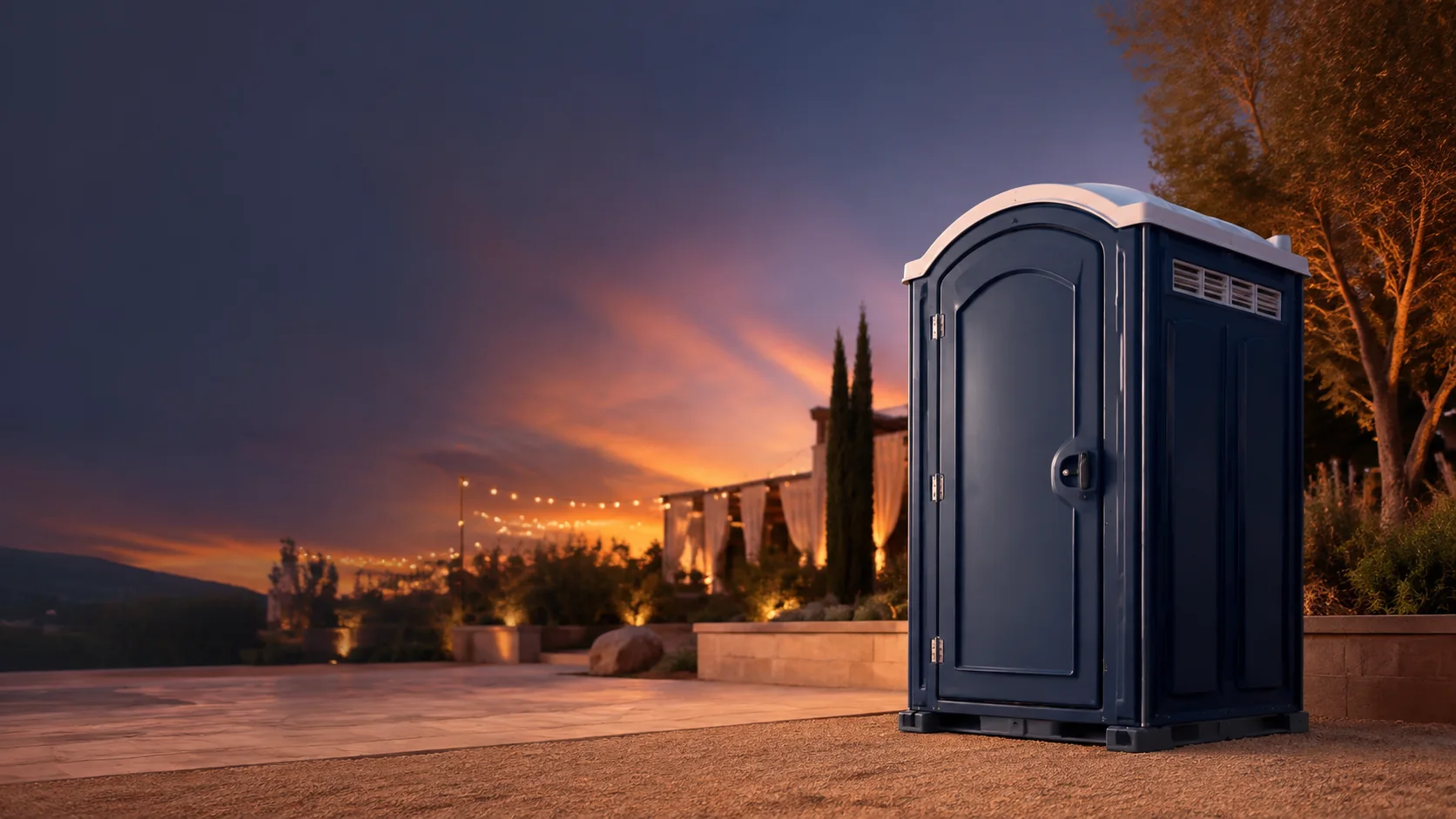 Portable restroom shown for rental planning in Downers Grove, IL
